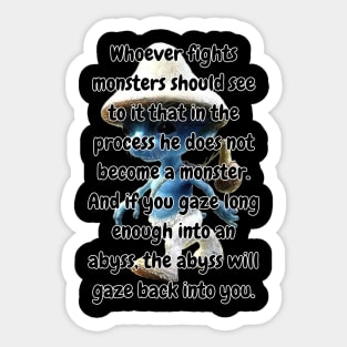 Smurf Cat Meme Nietzsche Quote Abyss Ironic Stupid Funny Sticker